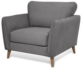 Tmavosivé menčestrové kreslo Paris – Scandic