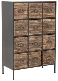 Čierno-hnedá kovová komoda 60,5x92x33,5 cm Matteo – Bloomingville