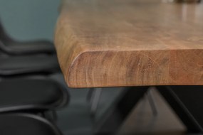 Jedálenský stôl MAMMUT 240 cm, X-nohy, 60 mm masívne akáciové drevo