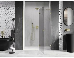 Mexen, Mexen Lunar L pravé otočné sprchové dvere 140 cm, transparentné, zlaté - 834L-140-000-50-00-P