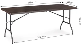 ModernHome Záhradný cateringový stôl, skladací 180 cm