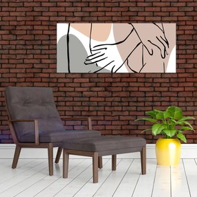 Obraz - Woman body line art N⁰2 (120x50 cm)
