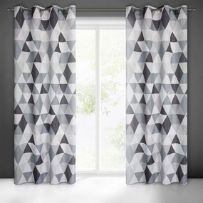 Záves zdobený čiernobielym geometrickým vzorom Šírka: 140 cm | Dĺžka: 250 cm