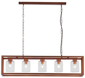 Jupiter 1804 - MC5 - Luster na reťazi MACARI 5xE27/60W/230V medená