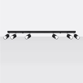 Bodové svietidlo Nero, 6x čierne kovové tienidlo, (možnosť polohovania), ch