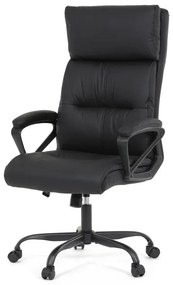 Kancelářské křeslo, černá ekokůže, taštičkové pružiny, kovový kříž, kolečka na tvrdé podlahy