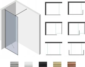 Variabilná sprchová zástena MAXMAX KIOTO 90x200 cm, 8 mm - číre sklo