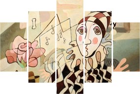 Obraz - Kubizmus - harlequin and rose (150x105 cm)