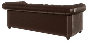 Tmavohnedá pohovka z imitácie kože 203 cm York - Ropez