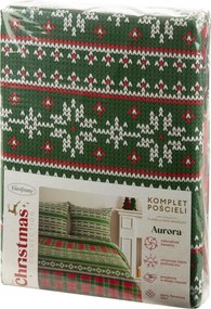 VIANOČNÉ FLANELOVÉ OBLIEČKY AURORA 140X200 CM, 1 KS 70X80 CM VZOROVANÉ