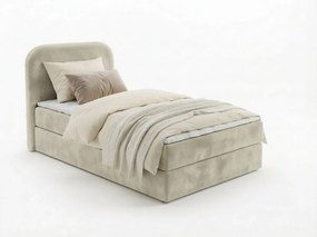 Čalúnená posteľ boxspring FORENA 90x200 cm krémová Matrac: Matrac Bonell pružinový