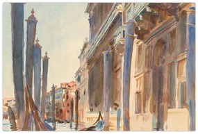 Obraz - John Singer Sargent, Gondola Moorings on the Grand Canal, reprodukcia (90x60 cm)