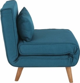 KONDELA Farido rozkladacie kreslo tyrkysová / dub