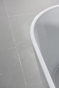 Erga Norah, voľne stojaca vaňa ku stene 150x70 cm + odtoková zátka, biela lesklá, ERG-NORAH-150070-WH-WH