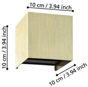 Eglo 901091 - LED Nástenné svietidlo VALMONTONE 2xLED/1,5W/230V 3000K zlatá