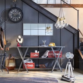 Atmosphera - Stolná lampa EBOR 1xE14/25W/230V borovica/lesklý chróm