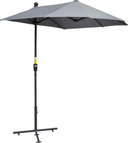 Outsunny 2 x 2 m Polokruhový slnečník na balkón s držiakom, vodoodpudivý pre záhrady, terasy a dvory, 100% polyester, tmavo šedá | Aosom