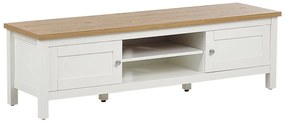 TV stolík biela/svetlé drevo ATOCA Beliani