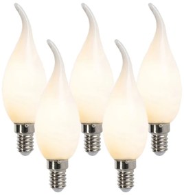 Sada 5 stmievateľných žiaroviek LED žiarovky F35 matných 3W E14