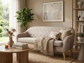 Béžová 3-miestna pohovka CORANTI VELVET