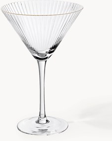 Ručne fúkané poháre na martini's pozláteným okrajom Aleo, 4 ks