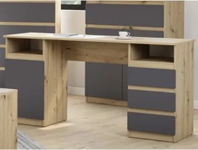 Písací stôl s 3 zásuvkami Carlos, dub artisan/grafit%