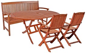 Záhradná trojmiestna lavica z eukalyptového dreva Garden Pleasure Stockholm