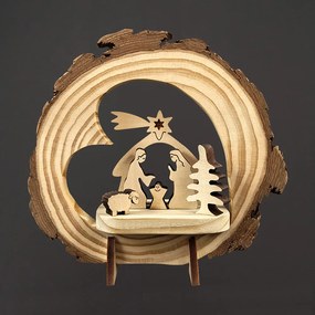 AMADEA Drevený betlehem s figúrkami, masívne drevo, 15 cm, český výrobok