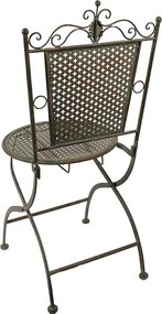 Zeleno-hnedá antik kovová bistro stolička Zio - 43*45*96 cm