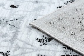 Koberec ARGENT - W7039 Kvety sivý / čierny
