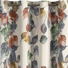 ZÁVES NA KRÚŽKOCH NORA 140X250 CM LISTY