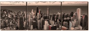 Obraz na plátne - Mrakodrapy v Chicagu - panoráma 5268FC (90x30 cm)