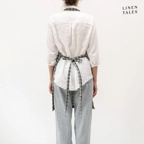 Ľanová zástera Forest Green Gingham – Linen Tales