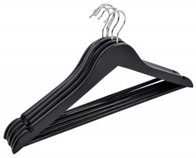 TZB Drevený vešiak s nohavicovou tyčou RONDO 5 kusov - čierny
