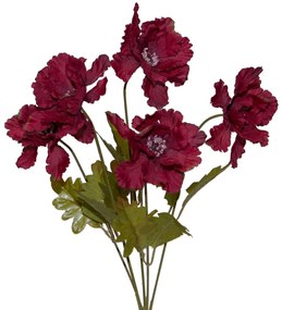 Dekoratívna kvetina 39 cm, s kvetmi 20 cm, kvet 7 cm, bordová