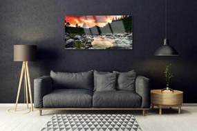 Obraz plexi Jazero kamene les príroda 100x50 cm