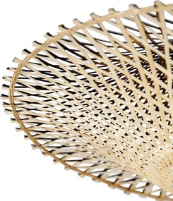 Moderná oblúková lampa biela orientálny tienidlo s bambusom 50 cm - XXL Rina