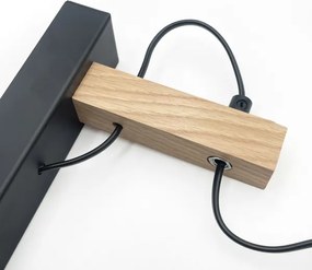 Nástenné svietidlo LEANDRA 1xE27/15W/230V dub/čierna