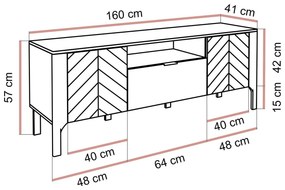 TV skrinka SIENA 135cm čierna