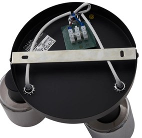 Moderné stropné svietidlo čierne s dymovým sklom okrúhle s 3 svetlami - Cilin