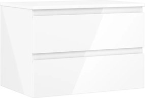Mexen Orio, kúpeľňová skrinka 70 cm s hornou časťou, 2 zásuvky, biela lesklá, 91A10-07047-2-BFFC00