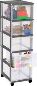 SUNDIS Úložný box se 5 zásuvkami, antracit, OFFICEMIX - MAXI