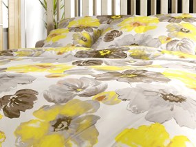 Obliečky z mikrovlákna FEONELLE žlto-sivé Rozmer obliečky: 2 ks 70 x 90 cm | 200 x 220 cm