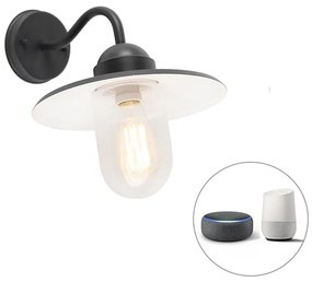 Inteligentná rustikálna nástenná lampa antracit IP44 vrátane wifi E27 - Kansas
