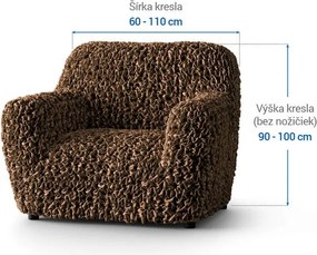 Bielastické poťahy VELVET hnedé kreslo (š. 60 - 110 cm)