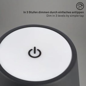 Brilo - LED nabíjateľná dotyková stolná lampa KIKI LED/2,6W/5V IP44 2600 mAh čierna