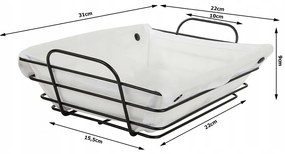Verk 27209 Košík kovový s odnímateľnou podšívkou 31 x 22 x 16 cm, biela