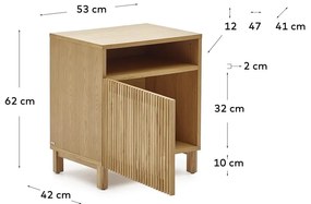 Nočný stolík v dekore duba v prírodnej farbe Beyla – Kave Home