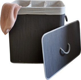 TRENDIE Bambusový kôš na prádlo 150l šedý + DARČEK