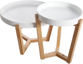 Nemecký výrobca Drevený konferenčný stolík Scandinavia - set 2 ks biely